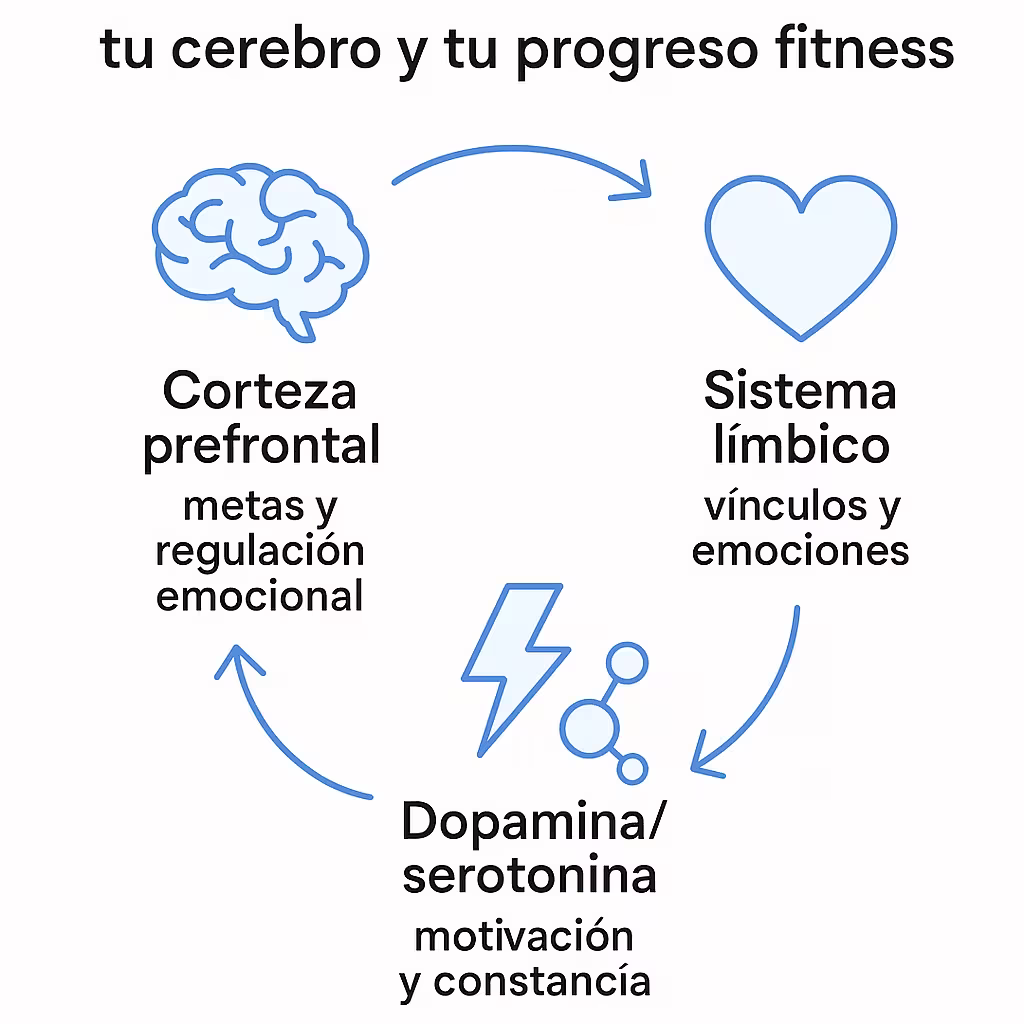 Infografía sobre autoestima, cerebro y progreso físico