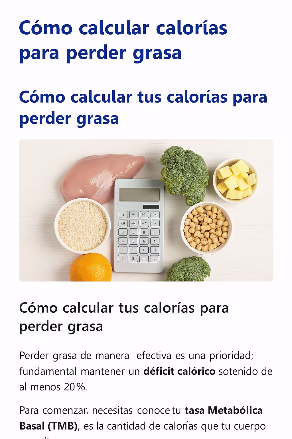 Cómo calcular tus calorías para perder grasa