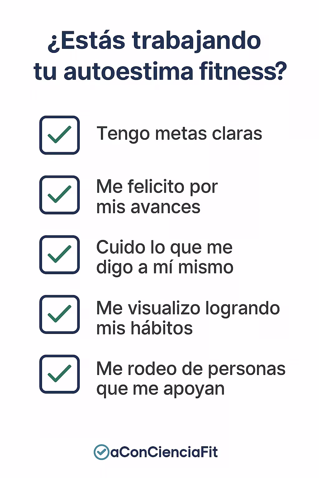 Checklist visual sobre autoestima y progresos
